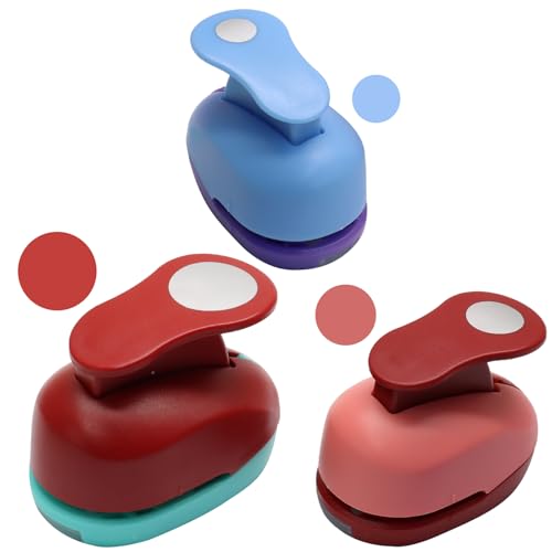 Luomorgo 3 Pcs Circle Hole Punch Set (1 5/8 5/16 Inch) - Multi-Size Paper Punch for Scrapbooking Card Making Journals Photo Albums & Office Supplies