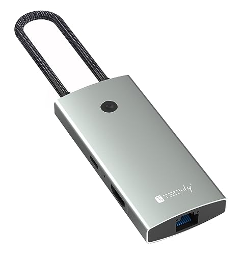 Hub USB-C 6 en 1 multifonction Techly 367805 station d'accueil ordinateur