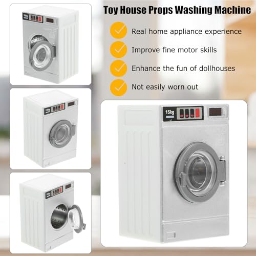Puppenhaus Waschmaschine,kleines Waschmaschinen-Spielzeug,Mini Puppenhaus Möbel,Kinder Vorgeben Spielzeug Puppenhaus Zubehör,1:12 Rollenspiel-Spielzeug,für Geburtstagsgeschenke Kinder – Bild 4