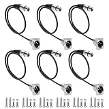 CuraceQ 6PCS XLR Pass Through Cable, 2Ft No Solder XLR Patch Panel Pass Thru Cable Fit for Stage Box, Patch Panel and Floor Box - Male to Female
