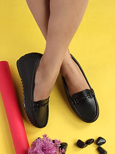 Image of XE Looks Women's Ballet Wedges Shoes | Comfortable and Trendy Slip-On Loafers with Cushioned Footbed and Textured Sole | Mules Wedges for Girls - Ideal for Casual and Formal Wear