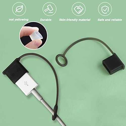 5 Pcs USB C Cable Cover + 5 USB Port Protective Cover + 5 USB C Dust Plugs Caps + 5 Anti Dust Protectors for 3.5mm Headphone Jack, Silicone Anti-Dust Pluggy Caps for Type C Charging Port Devices
