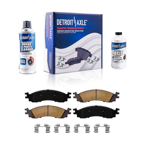 Image of Detroit Axle - Front Brake Pads for 2006-2010 Mercury Mountaineer Ford Explorer 2007-2010 Explorer Sport Trac 2010-2012 Taurus, Ceramic Brake Pads Replacement