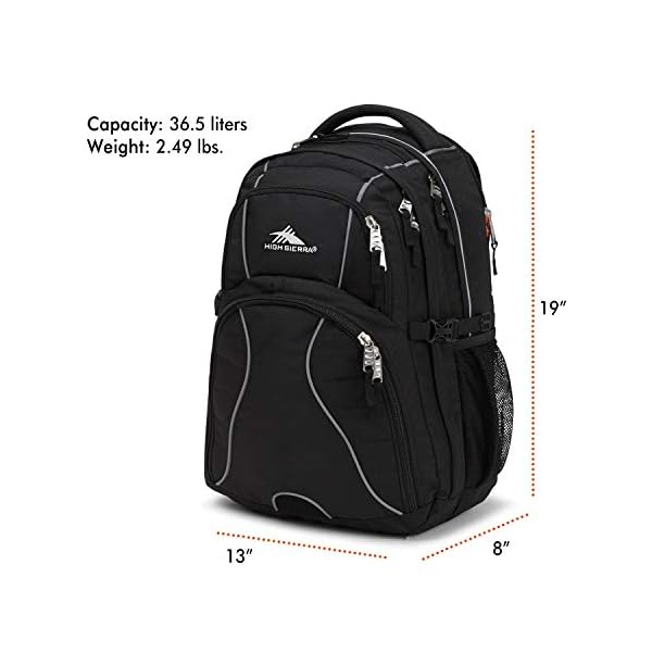 High Sierra Swerve Laptop Backpack, Black, One Size