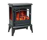 Helios&Hestia 23' Tall Electric Wood Stove Fireplace with Flame Effect, Freestanding Portable Indoor...