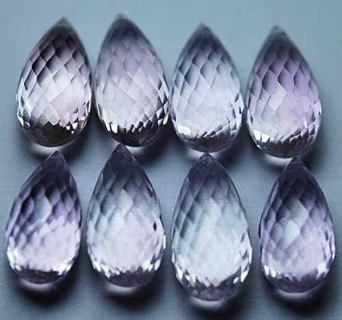 Natural Pink Amethyst Faceted Drops briolettes 10x21mm pour pendentif et boucle