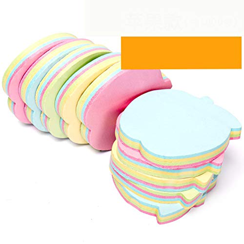 ZCHING Sticky Notes Self-Sticky Notes,100 Sheets/Pad, 10Pads/Pack in Box,Easy to Post for School, Business, Family,Great Office Supplies (Star Shape) (Apple Shape)