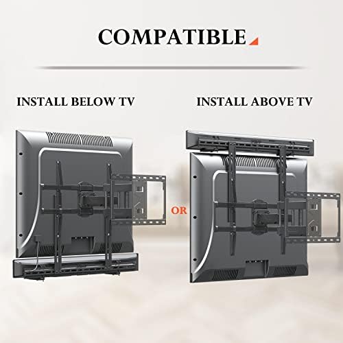 Amazon Brand - Eono Universal Soundbar Bracket, Fit Soundbar with/ without holes under 9KG, Use Alone on Wall or Mount under/above TV with TV bracket or TV stand, for Sonos, Samsung, Sony, LG etc