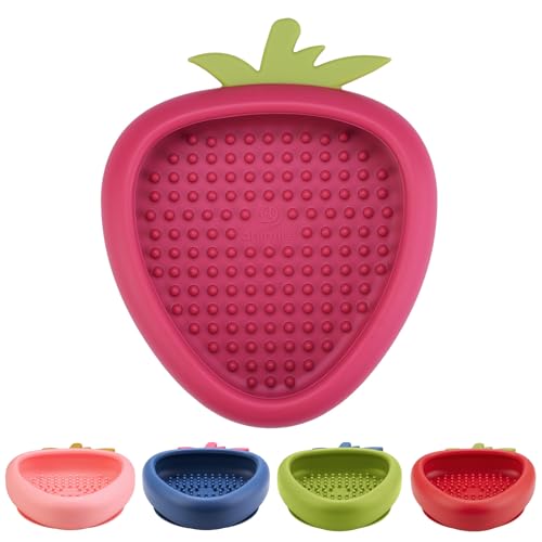 Freeze Dog Lick Bowl, Animire Non-Slip Slow Feeder Lick Mat for Dogs, Silicone Dog Enrichment Bowl for Distraction Anxiety Relief Boredom, BPA Free, Dishwasher Safe(Rose,S)