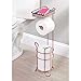 mDesign Steel Metal Free Standing Toilet Paper Holder Stand and Dispenser with Storage Shelf - Toilet Tissue for Bathrooms, Washroom - Holds 2 Extra Mega Rolls - Concerto Collection - Rose Gold