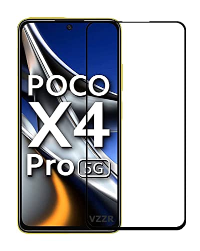 Image of VZZR?'s D+ / 11D Tempered Glass for Poco X4 Pro 5G - Edge to Edge, 9H, 2.5D, 0.3mm, Full Glue, Full HD, Cover /Case Friendly Anti Scratch Screen Protector Guard with Easy Installation Kit