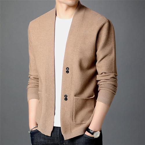 Men's Vintage V Neck Knitted Sweaters Classic Casual Knitwear with Buttons Big and Tall Cable Knit Button Cardigan3