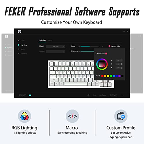Feker Wireless Gaming Mechanical Keyboard, Compact 82 Keys Rgb Backlit Frame With Multifunction Knob, Bluetooth/ 2.4Ghz/ Usb Triple Modes, Double Shot Pbt Keycaps Hot-Swappable Switch For Mac Windows #TOP7