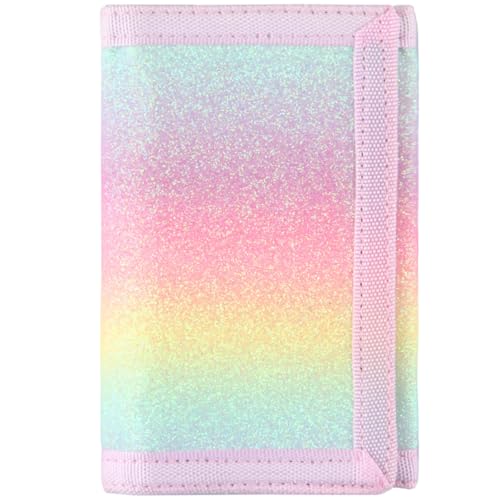 Image of Kids Wallets for Girls Boys, Little Girls Wallet for Kids, Rainbow Wallet for Teen Girls, Toddler Wallet for Girls with Magic Sticker, RFID Nylon Wallet /Canvas Wallet with Coin Pocket for Gifts