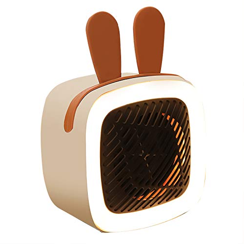 Gpure Calefactor Cerámico Vertical Mini Elk 400W Bajo Consumo Aire Caliente Eléctrico EU 3s Calentamiento Silencioso Calefactor Oscilante Protección Portátil Estufa Eléctrico Fan Heater (Blanco)