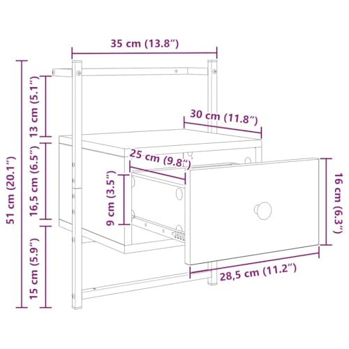 Table de chevet en chêne pour petits espaces encombrés avec tiroir clos - 4