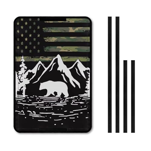 Whosucclay American Flag Mountain Print RV Door Window Shade Universal Travel Trailer Sun Shade 17.3