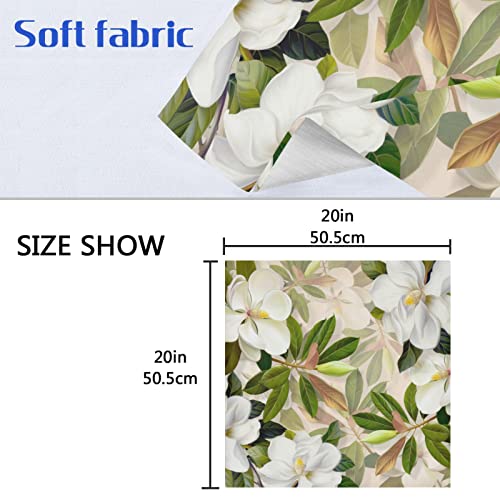 White Magnolia Flowers Cloth Napkins Dinner Napkin Set Of 6 For Kitchen Parties Weddings Cocktail Christmas Halloween Thanksgiving Festivals #TOP5