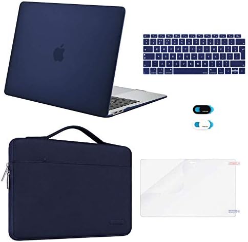 MOSISO Etui kompatybilne z MacBook Air 13" 2022 2021 2020 2019 2018 M1 A2337 A2179 A1932 Retina z Touch ID, plastikowa twarda obudowa i torba, klawiatura skórka i osłona kamery internetowej i ochraniacz ekranu, spadziowa zieleń