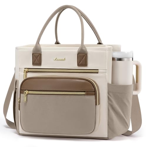 LOVEVOOK Insulated Lunch Bag Women,Wide Opening Adult Lunch Box Women,Leakproof Cooler Bag for Work Picnic Beach Family College,Lunch Teacher Tote Bag with Adjustable Shoulder Strap and Cup Holder