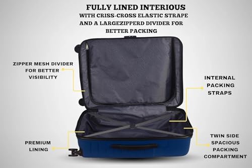 Image of American Tourister Kamiliant -8 Wheel, 3PC Set (Small + Medium + Large) Hard PP Suitcase for Travel /Trolley Bag for Travel /Travel Bag with TSA Lock & Smooth Sliding Double Wheel (Blue)