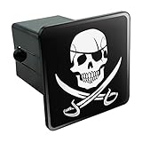 Graphics and More Pirate Skull Crossed Swords Jolly Roger Tow Trailer Hitch Cover Plug Insert 2'