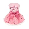 Fitwarm Birthday Girl Dog Tulle Dress Dog Clothes for Small Dogs Girl Cat Apparel Pink Medium