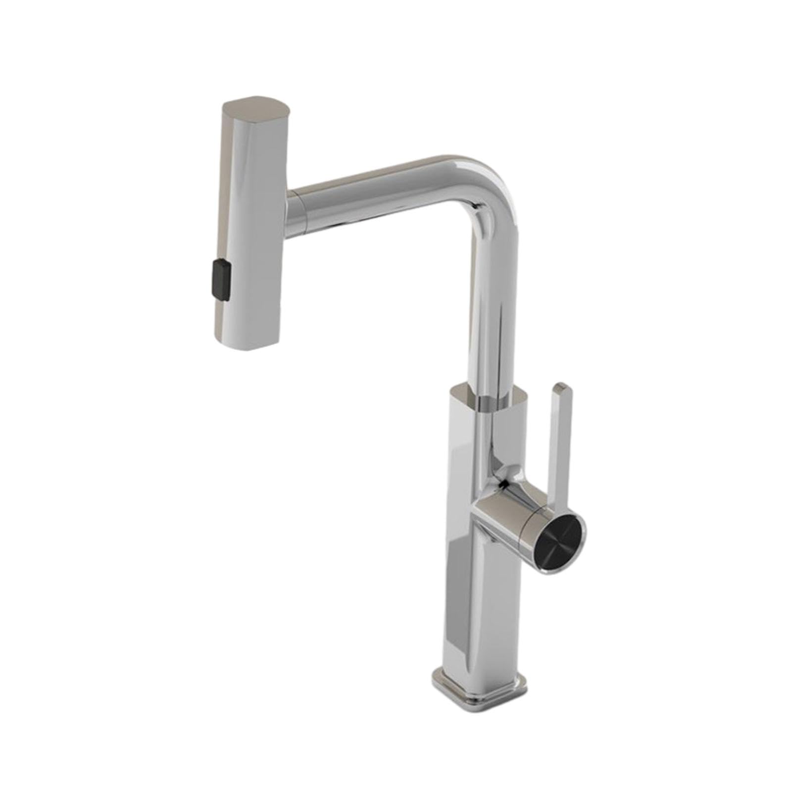 BHFPFZA All Copper Kitchen Mixer Taps Faucet with Digital Display Hot and Cold Water Pull Out Sprayer Splash Proof Design Ideal for Vegetable Sink Electroplating