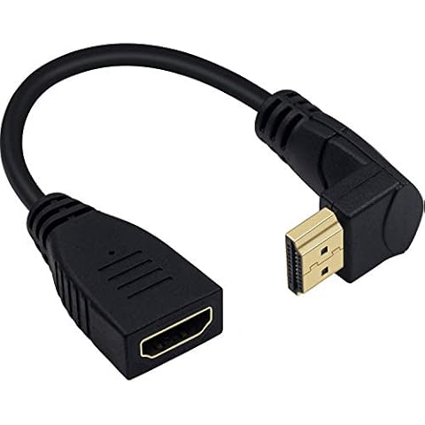 Poyiccot 8K HDMI Extension Cable, Short 8K HDMI 90 Degree Down Angle Male to Female HDMI 2.1 Cable 48Gbps with 8K 60Hz Video and 3D HDR for TV/Xbox /PS4 /PS5 (Down M/F), 0.5feet Cover