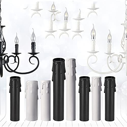 4" Tall Candle Socket Covers, Candle Covers Sleeves ,Chandelier Socket Covers For Chandelier, 12Pcs (Black) #TOP3