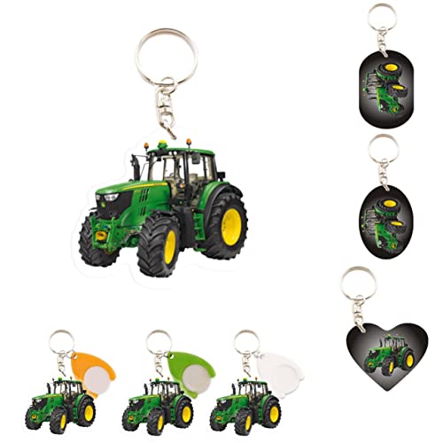 kdoartisanal, Porte-clés Personnalisé Tracteur John Deere, Porte clés Personnalisables, Photo, Texte, Prénom - Jeton caddie