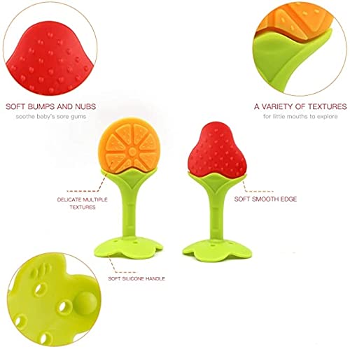 Tekstar Baby Teething Toys,Silicone Fruit Shape Teethers, Freezer Safe Bpa Free, Soothe Babies Gums Set For Infant And Toddler #TOP5