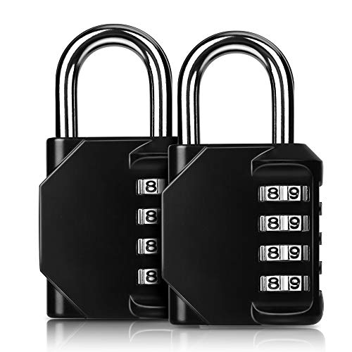 Preisvergleich Produktbild [2 Stück] 4-Stelliges Schloss Zahlenschloss, Kombinationsschloss, Vorhängeschloss, Wetterfestes Metall & Plated Steel Combination Lock für Schule, Gym & Sports Locker, Hasp Cabinet & Storage.