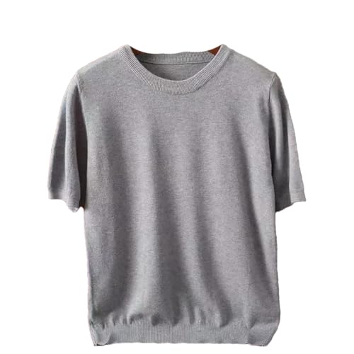 T-shirt tricoté col rond homme gris moyen M en maille épaisse