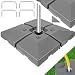 Produktbild KESSER® Sonnenschirmständer 4-teilig Schirmgewicht Schirmständer für Ampelschirm Bodenkreuz 90 Liter / 120 kg befüllbar mit Wasser oder Sand Inkl. Metallverbinder Ampelschirmständer Kunststoff, Grau