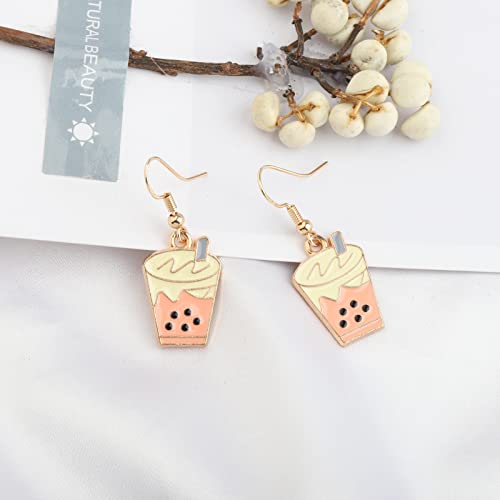 UJIMS Cute Bubble Tea Earrings - Boba Milk Tea Lover Gift for Women, Best Friends & Party2