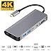 USB-C to HDMI VGA Ethernet Hub Adapter for 2016/2017/2018 MacBook/MacBook Pro/MacBook Air 2018, Support Samsung DeX for Galaxy S10/S10+/S10e/S9/S9+/S8/S8+/Note 9/8,Nintendo Switch HDMI Adapter