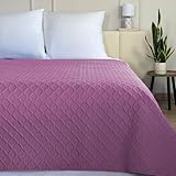 Euromat Tagesdecke Steppdecke Bettüberwurf (Ohne Kissenbezüge) Größe: 220x240 cm (Lila - Parla 3D)