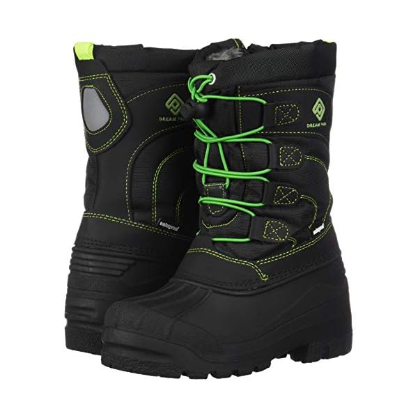 DREAM PAIRS Little Kid Knorth Black N.Green Isulated Fur Winter Waterproof Snow Boots Size 1 (M) Little Kid - Image 9