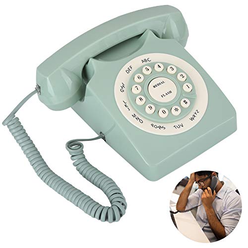 Antiker High Definition Telephone, Schnurgebundener Vintage Festnetz, Europäischer Vintage Festnetzanschluss, Großer Klarer Knopf, für Zuhause, Büro, Dekor