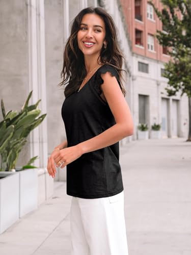 AUTOMET Womens Tops Casual Dressy Lace Summer Tee 2025 Cap Sleeve T Shirts Cute Basic Trendy Fashion Spring Outfits3