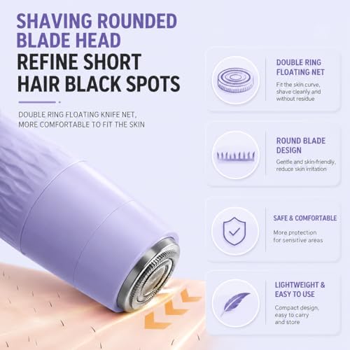 Image of Facial hair remover machine for- face, chin, cheek, eyebrow, upper lip hair remover for women, usb rechargeable epilator machine for women (3in1 trimmer)