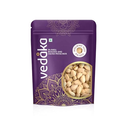 Image of Amazon Brand - Vedaka Roasted & Salted California Pistachios In-Shell | 500 g | Boosts Immunity | Convenient Snacking | Nutty Flavour and Pleasant Aroma