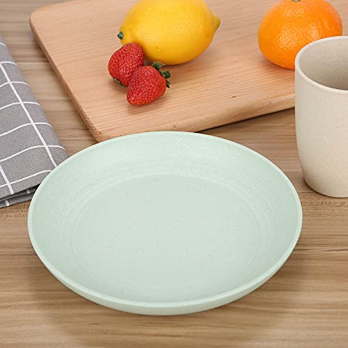Luckyzone 7.8 Inches Unbreakable Wheat Straw Plates - Reusable Plate Set - Dishwasher & Microwave Safe - Perfect For Dinner Dishes - Healthy, Bpa Free & Eco-Friendly (7.8 Inches) #TOP4
