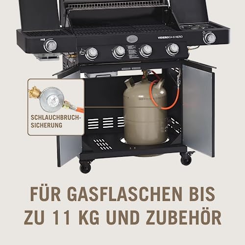 Gasgrill Rösle BBQ-Station Videro G4-S Nero Vario+ mit 4 Brennern