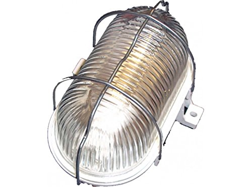 fenoplastica apliques extérieur – Applique murale ovale E-27 IP 44 Grille métallique 60 W Blanc