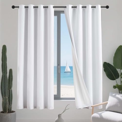 Rideau occultant 260x190 blanc isolant thermique moderne