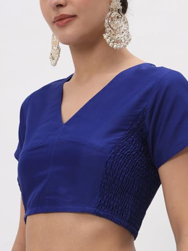 Image of studio rasa Women's Silk Blend Stretchable Blouse for Festive Wedding Party
