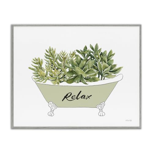 'Claw Foot Bathtub Succulent Plants Relax'| Framed Giclee Art