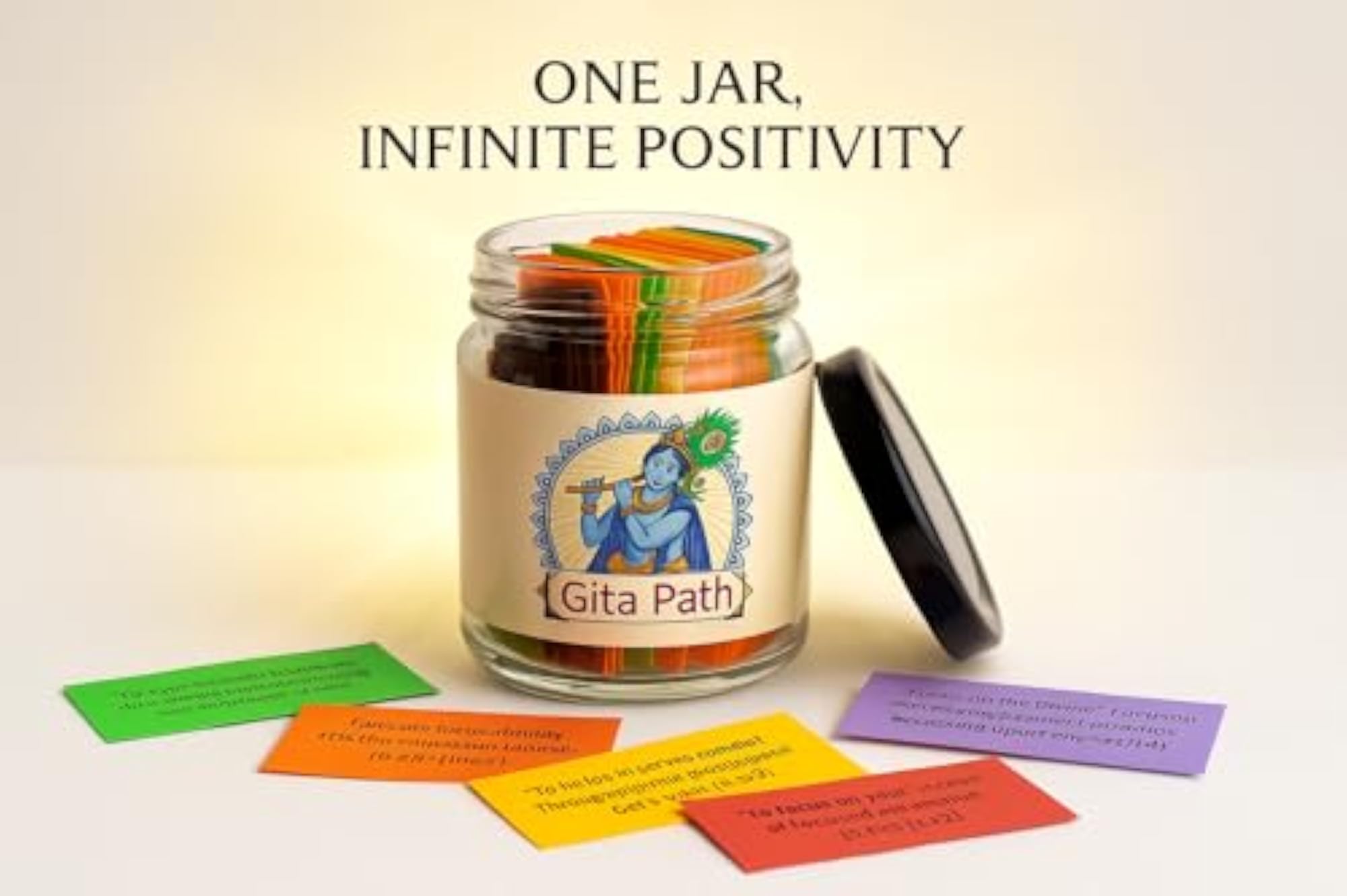 64 Gita Shlok Cards in Jar, Daily Inspiration Set